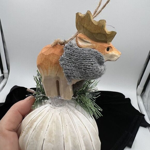 Large Deer Glass Ornament Hanging  Dimensional Mixed Media Buck Hunter Stag - Picture 5 of 6